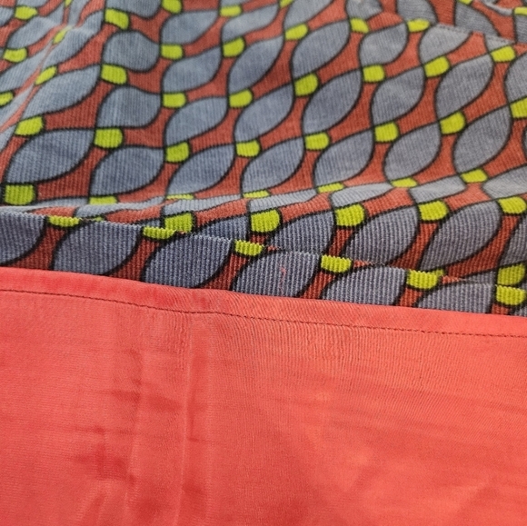 Boden Rust & Blue Geometric Corduroy Short Sleeve Sheath Dress Size 6 Women F46 - Picture 7 of 11
